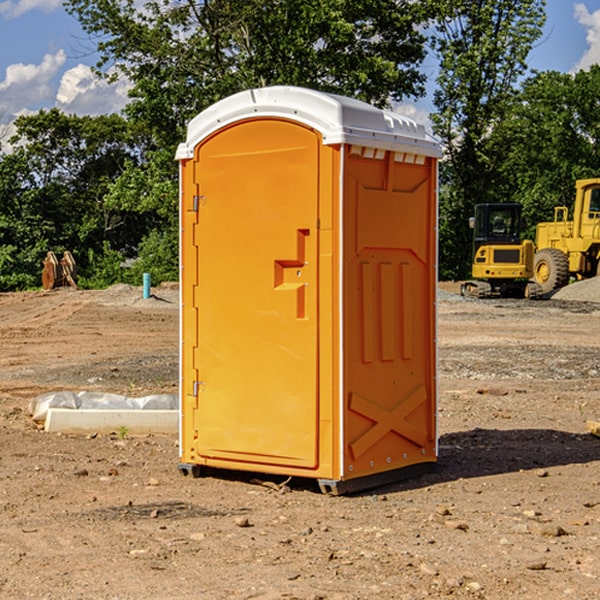 what is the cost difference between standard and deluxe portable restroom rentals in Raccoon